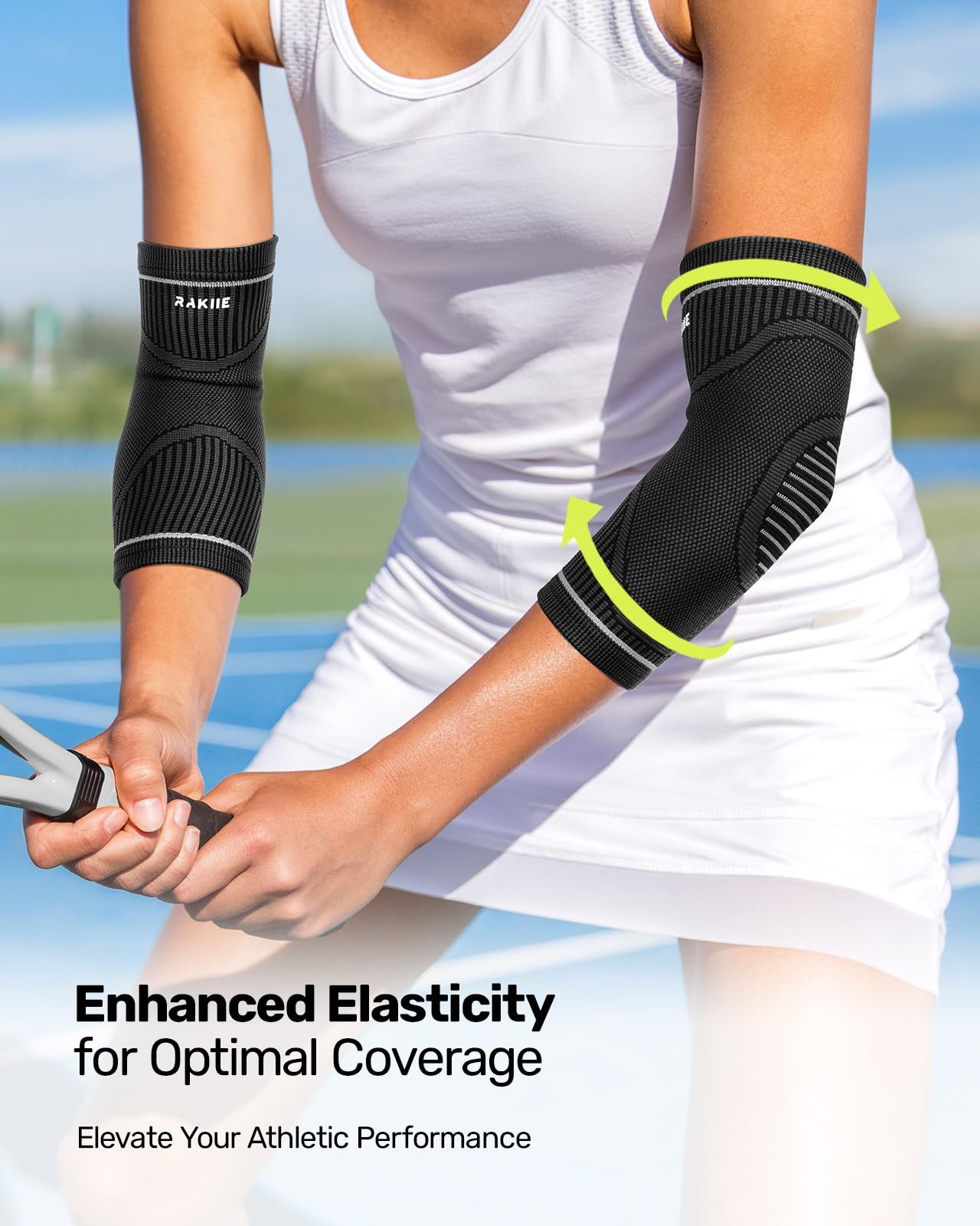Elbow Compression Sleeve 2 Pack, High Elastic Elbow Brace for Tendonitis and ...