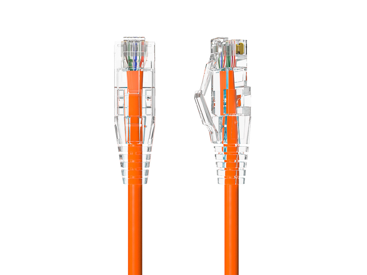 0.5ft Slim Cat6 Ethernet Cable Thin 28AWG Snagless RJ45 for Gaming PS5, Orange