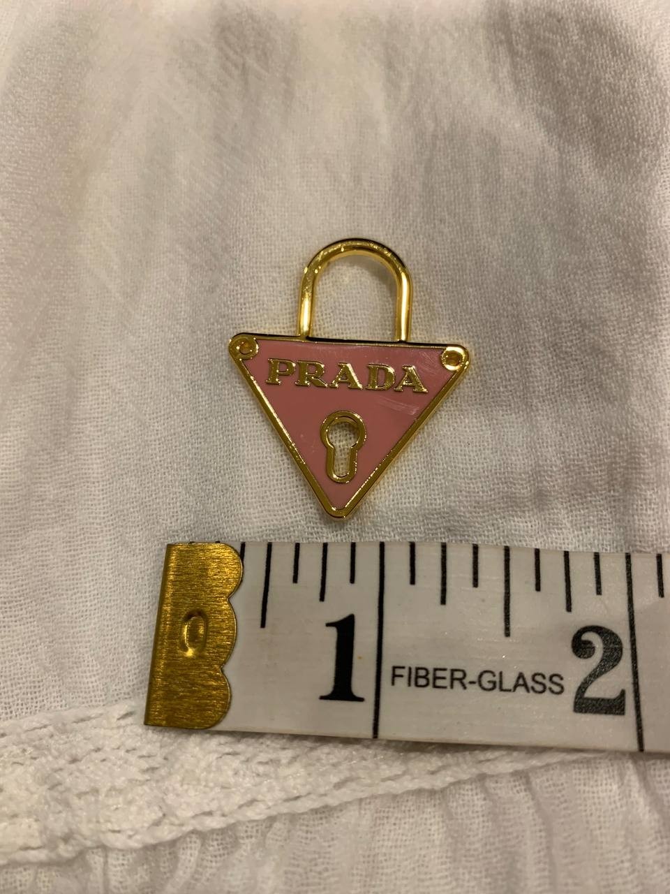 Prada Pink Enamel Triangle Lock Pendant Charm Replacement