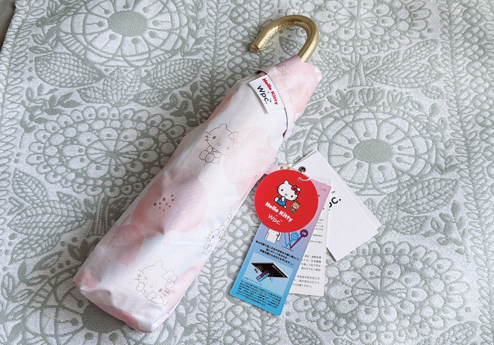 Hello Kitty Sanrio  x Wpc. Folding Umbrella Pink – UV Cut 100% Rain Sun Japan