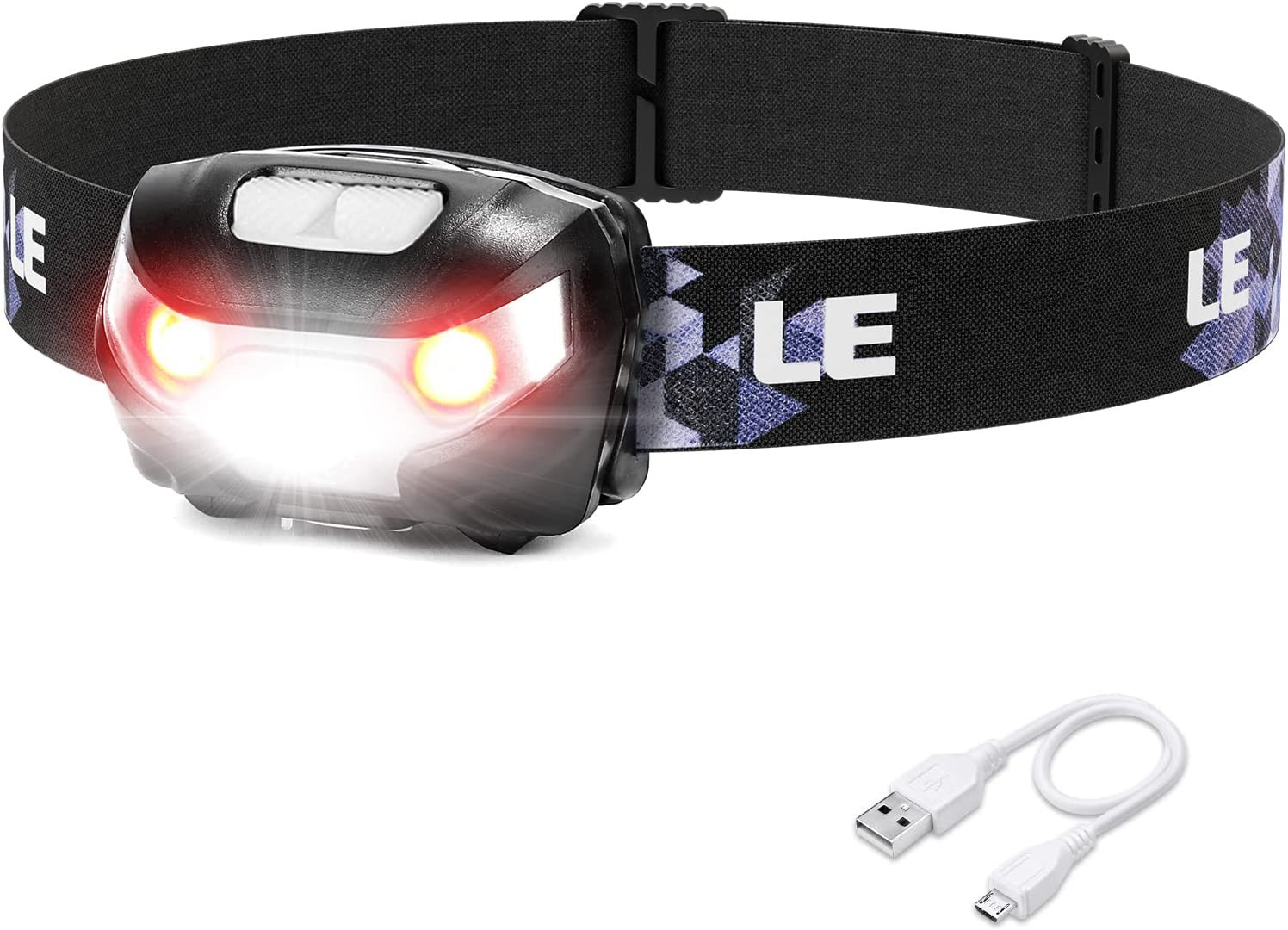 Lepro LED Headlamp Rechargeable - Super Bright Head Lamp with 5 Modes for Campi