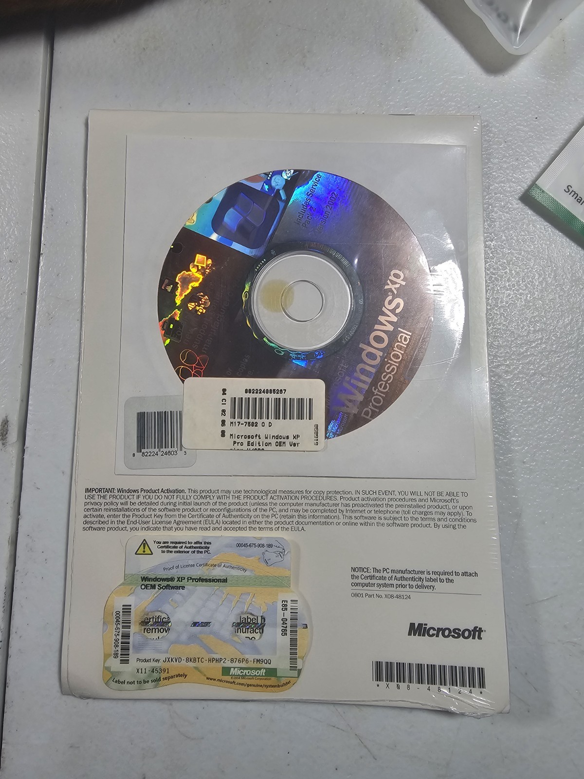 MICROSOFT WINDOWS XP PROFESSIONAL FULL OPERATING SYSTEM MS WIN PRO SEALED 2002