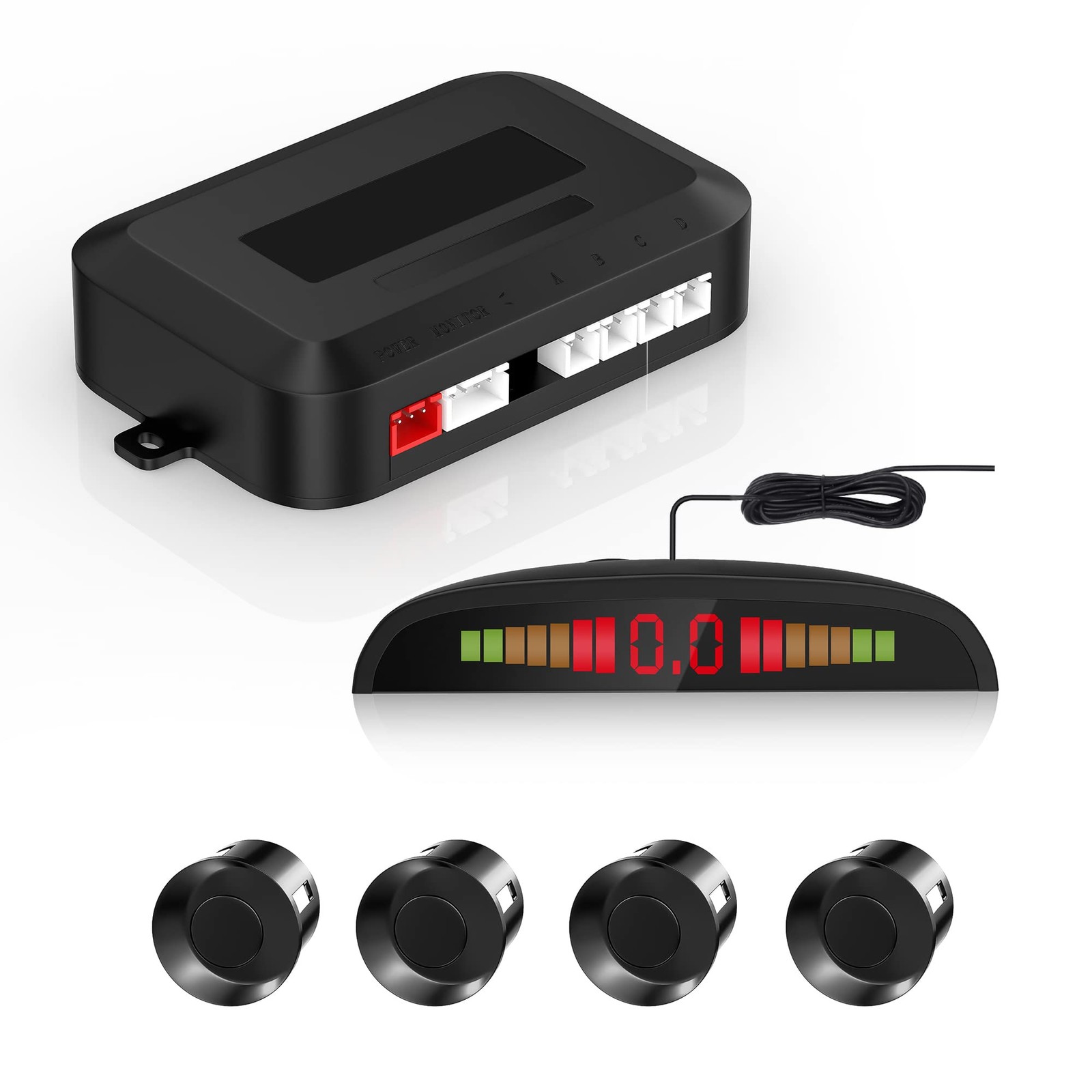 Car Auto Vehicle Reverse Backup Radar System with 4 Parking Sensors Distance ...