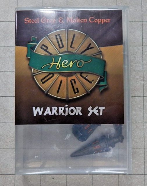 PolyHero WARRIOR SET OF 7 DICE - STEEL GREY AND MOLTEN COPPER Last One