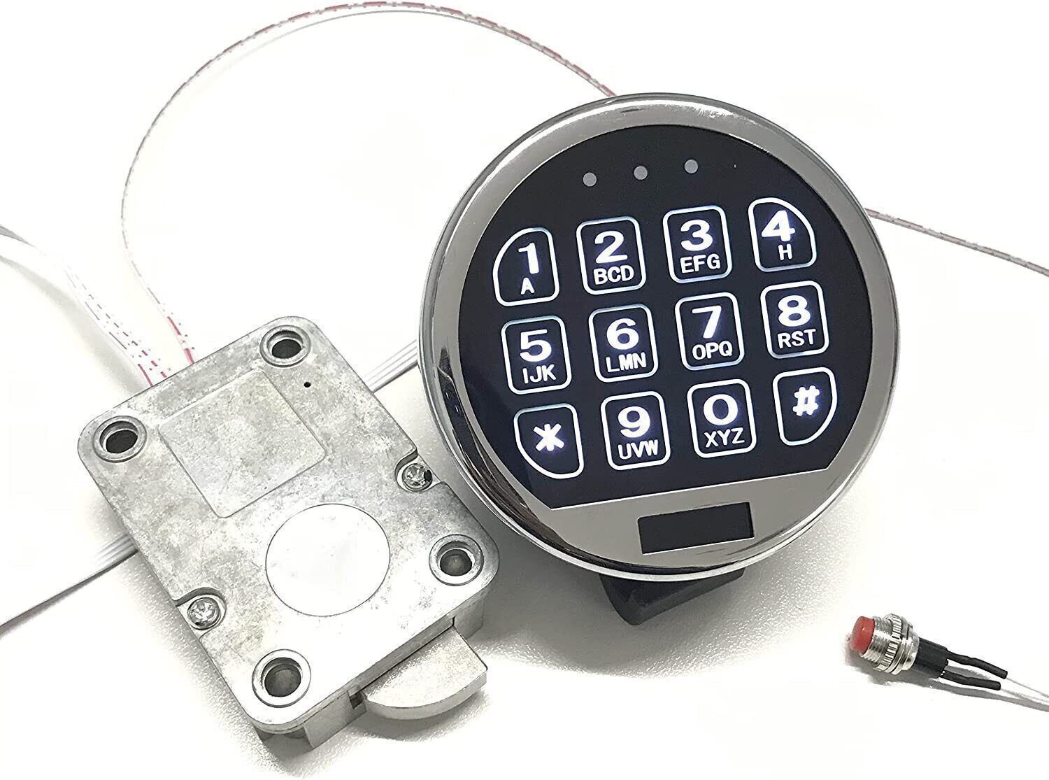 Gun Safe Lock Replacement LED Keypad Chrome With Swing Bolt Electronic Lock