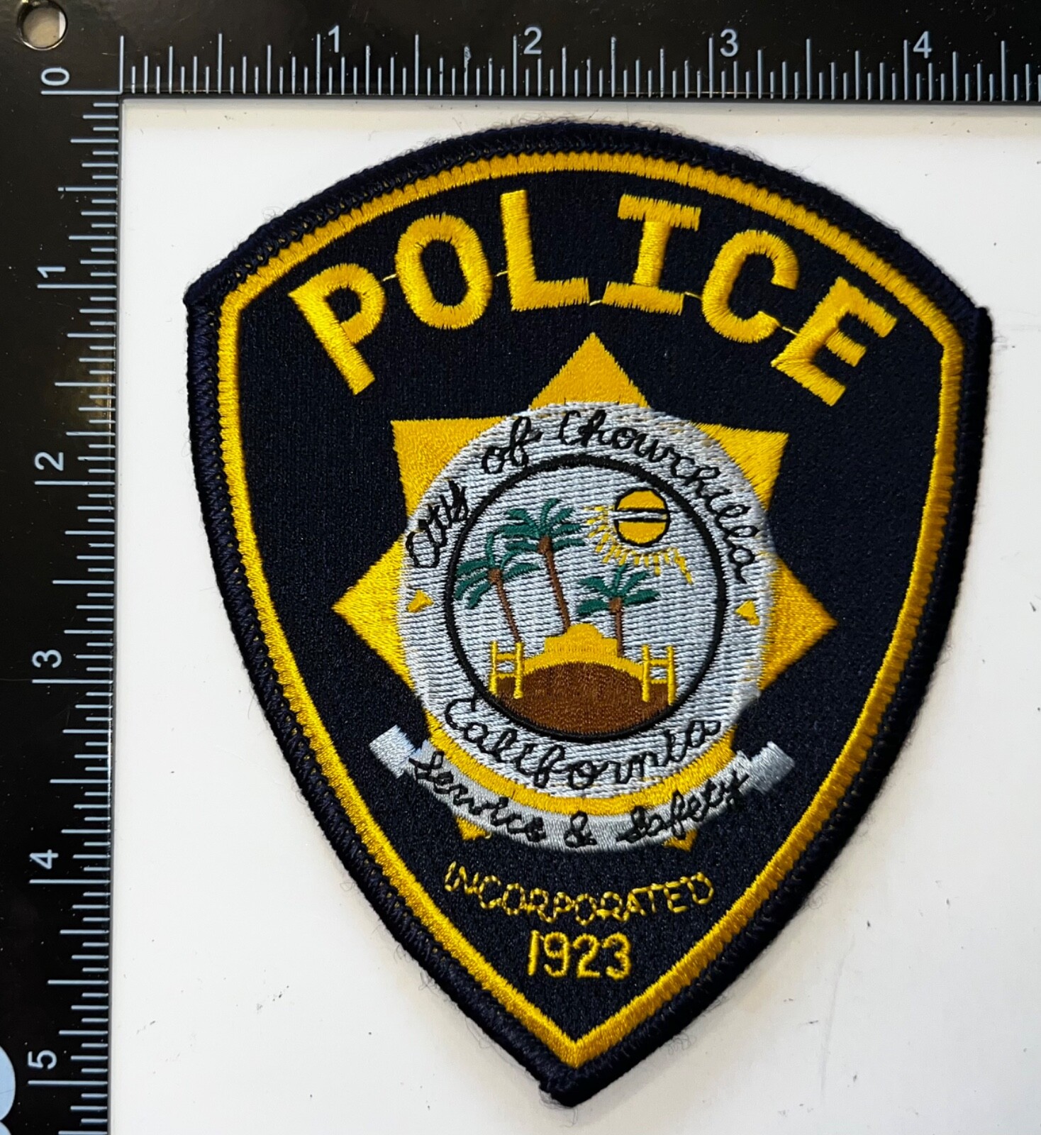 VINTAGE OBSOLETE City of Chowchilla CA California Police Service & Safety Patch