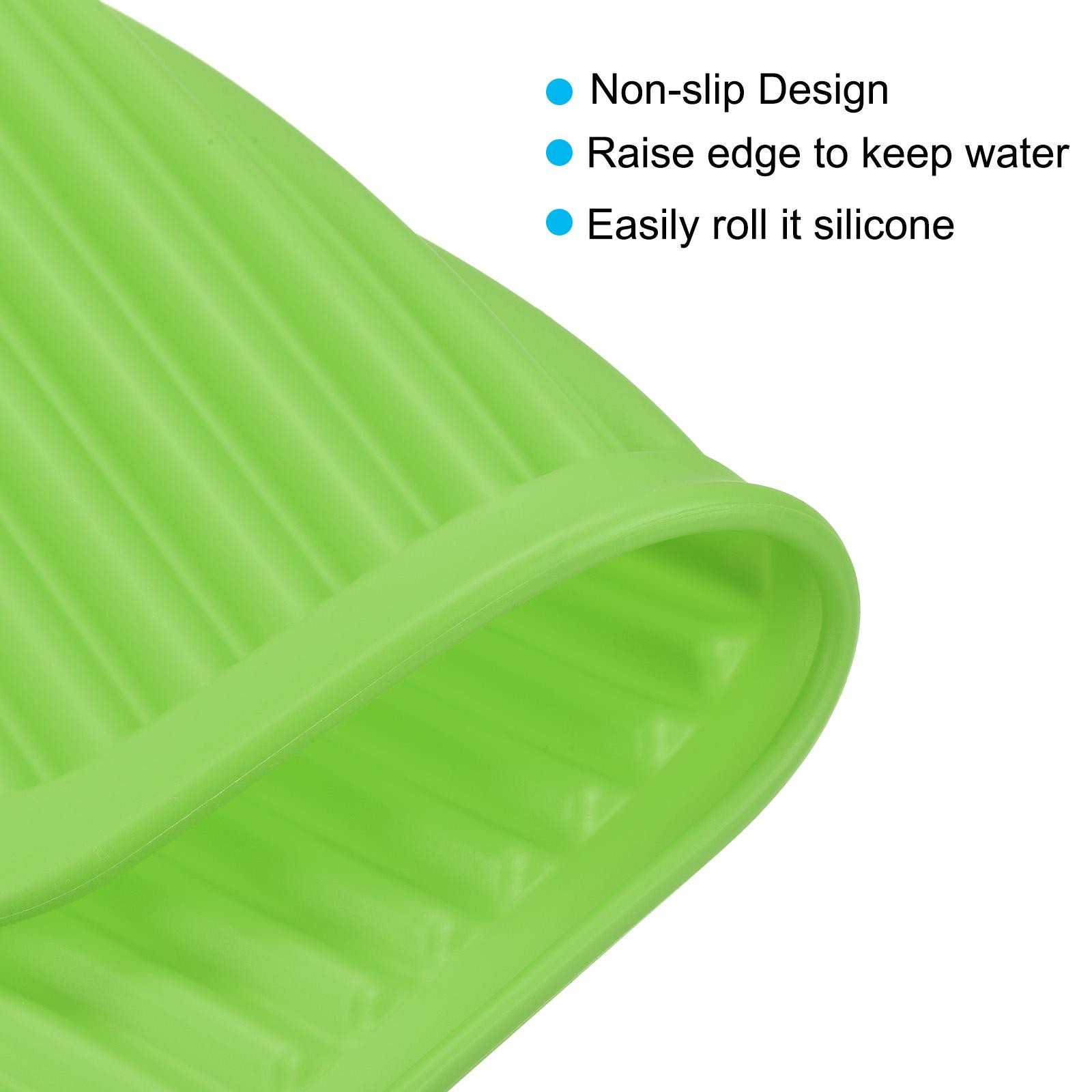 Silicone Dish Drying Mat 12" x 9" Reusable Sink Drain Pad Green
