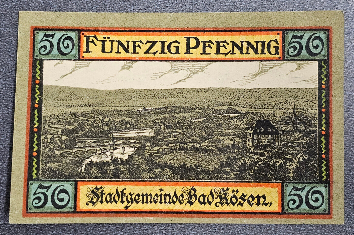 BAD KÖSEN NOTGELD 50 PFENNIG 1921 EMERGENCY MONEY GERMANY BANKNOTE [🇩🇪34790]