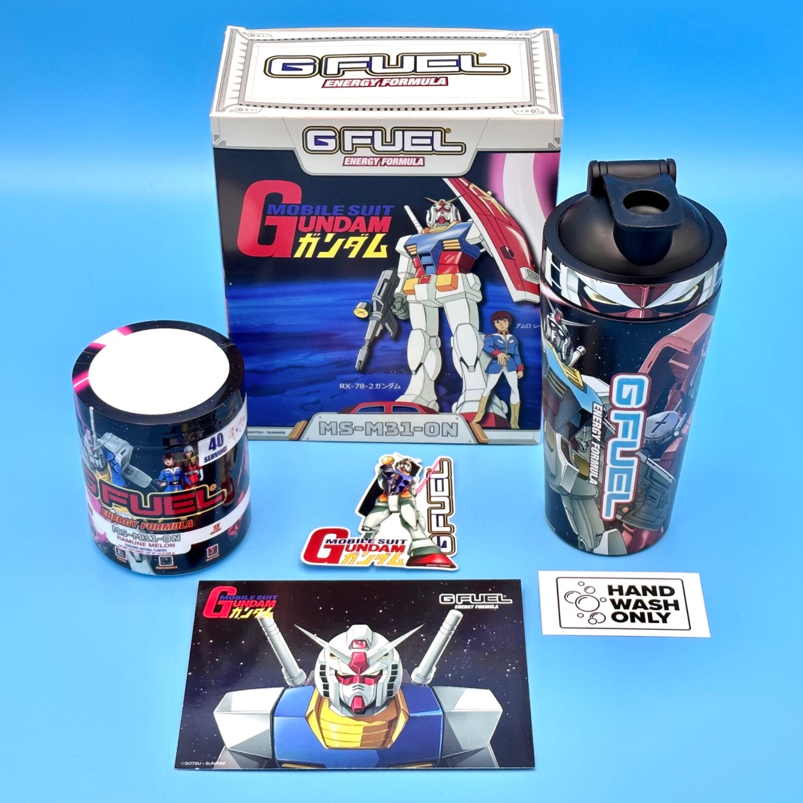 G Fuel Mobile Suit Gundam MS-M31-0N Collector's Box Tub + Tall Metal Shaker Cup