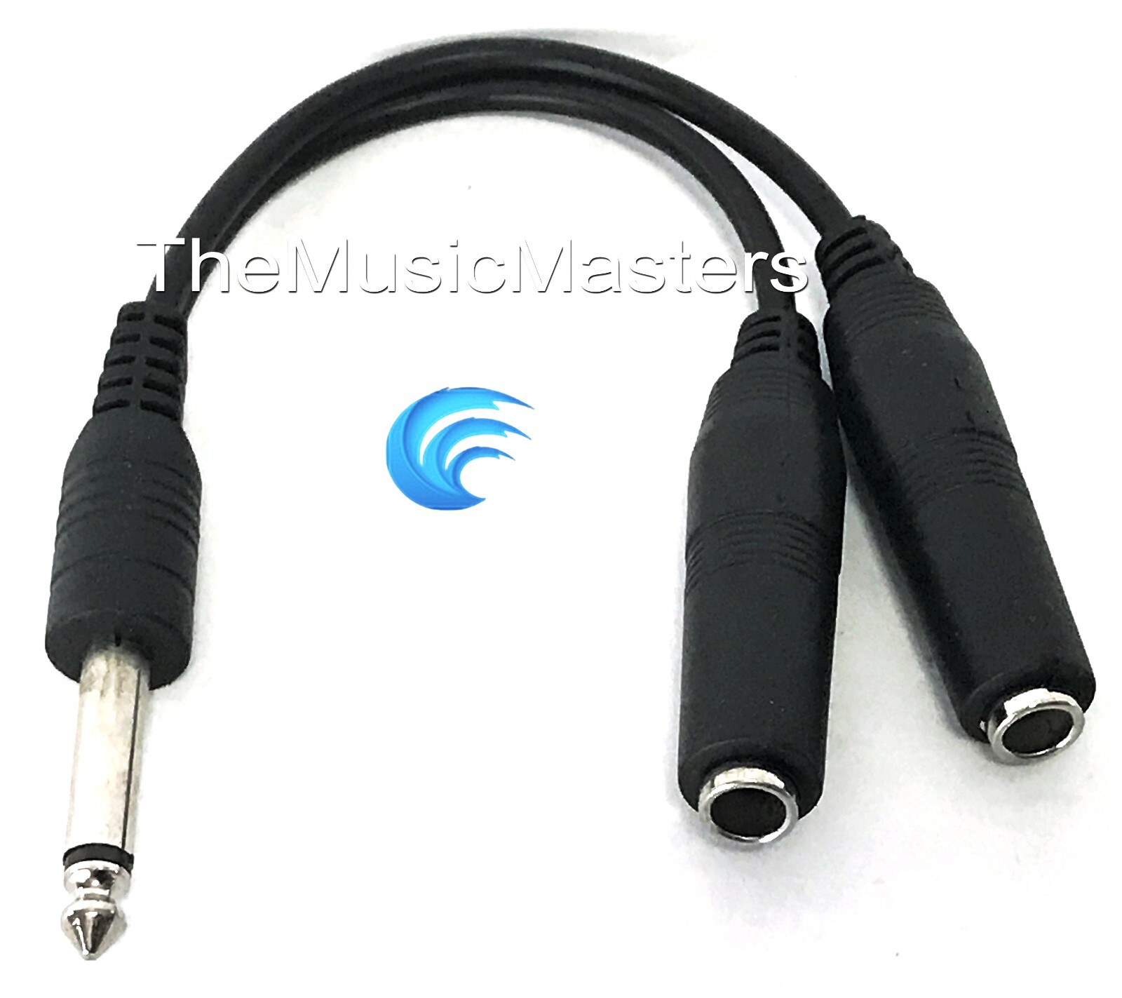 6 inch 1/4" Male Mono Plug to Dual 1/4" Jacks (F) Premium Audio Cable Wire VWLTW