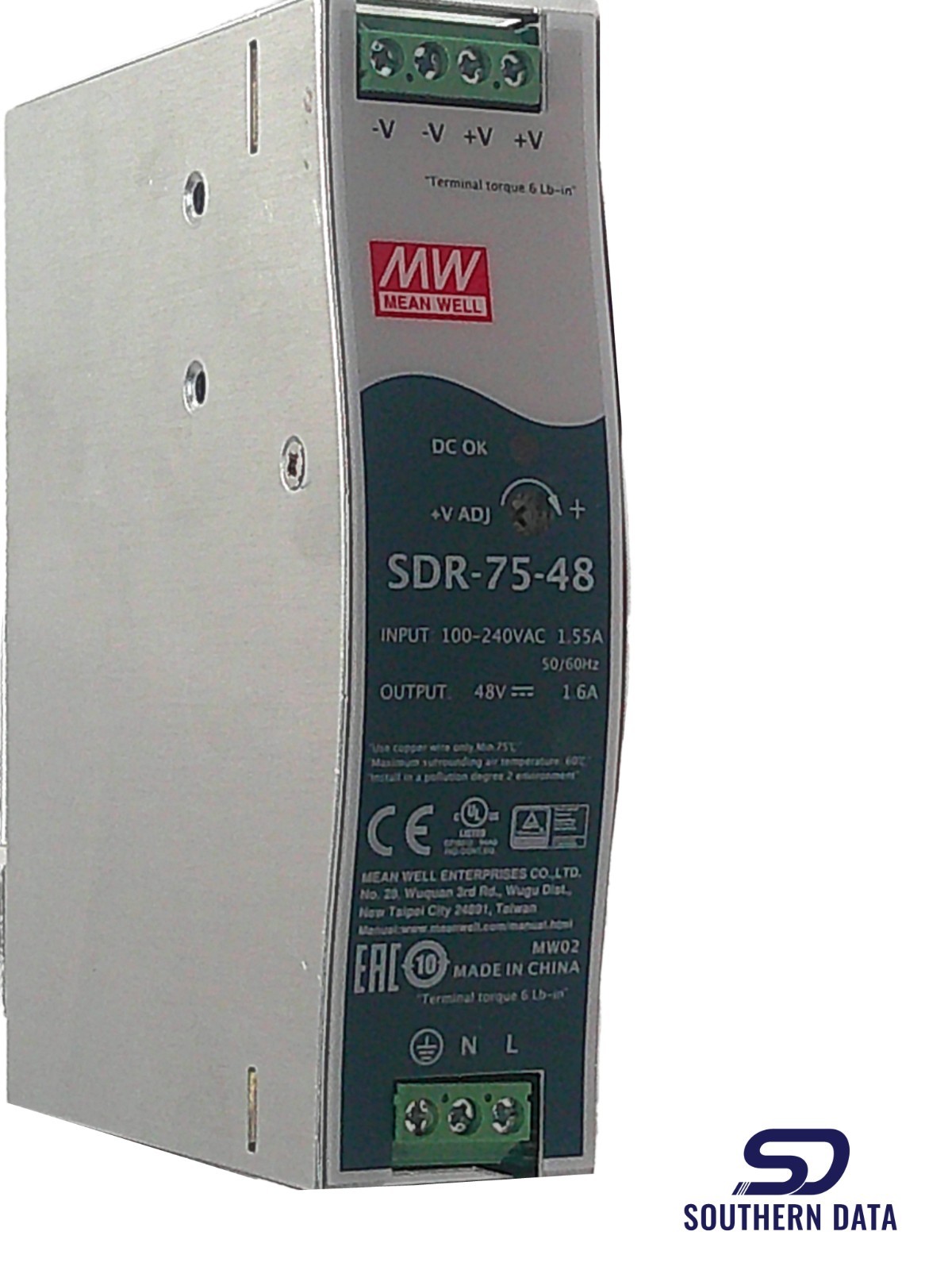 NEW MEAN WELL SDR-75-48 48v 1.6A Single Output Power Supply 75W