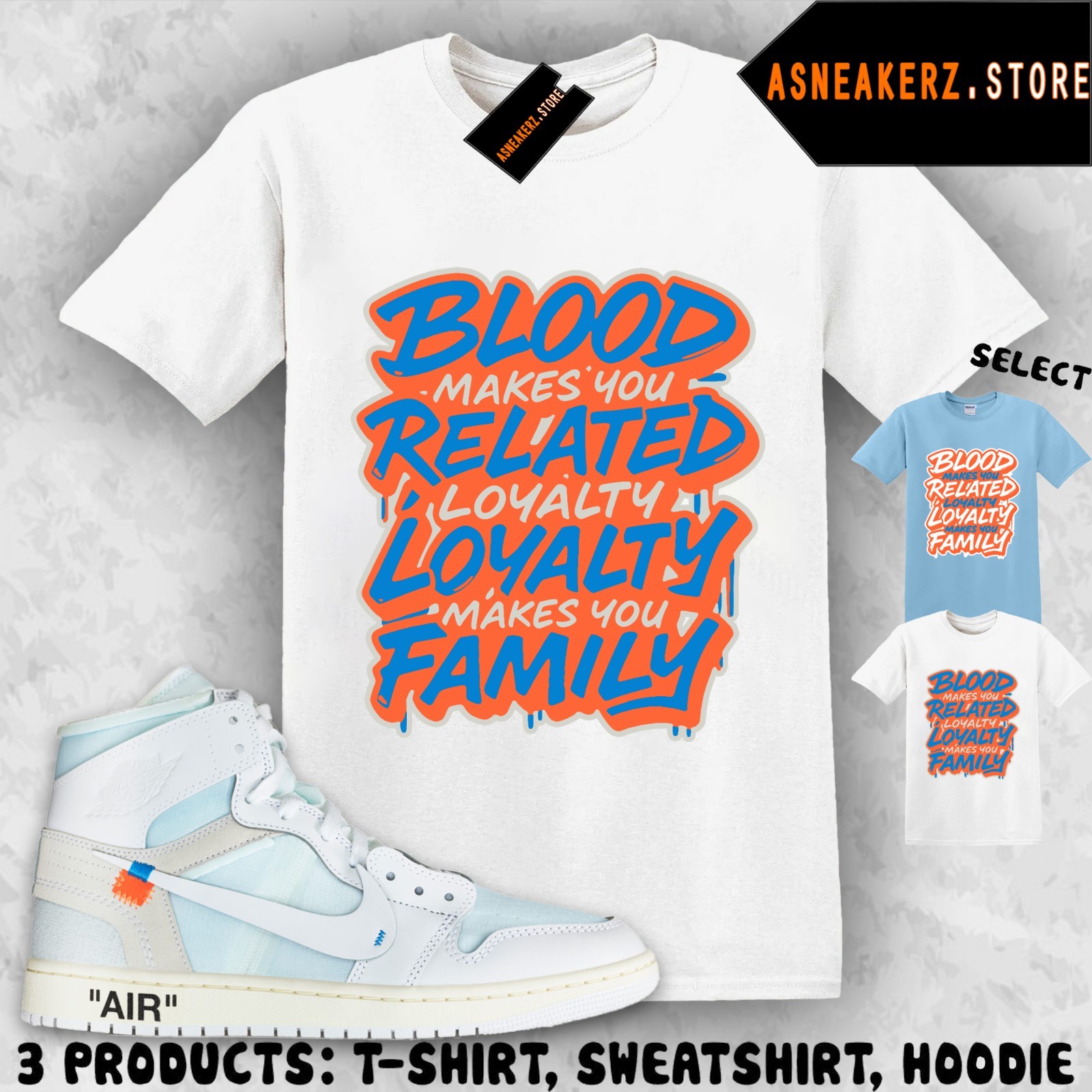 Shirt Match V.A.A. AJ 1 High Alaska 2026 Sneaker Matching Tee Loyalty Over Blood