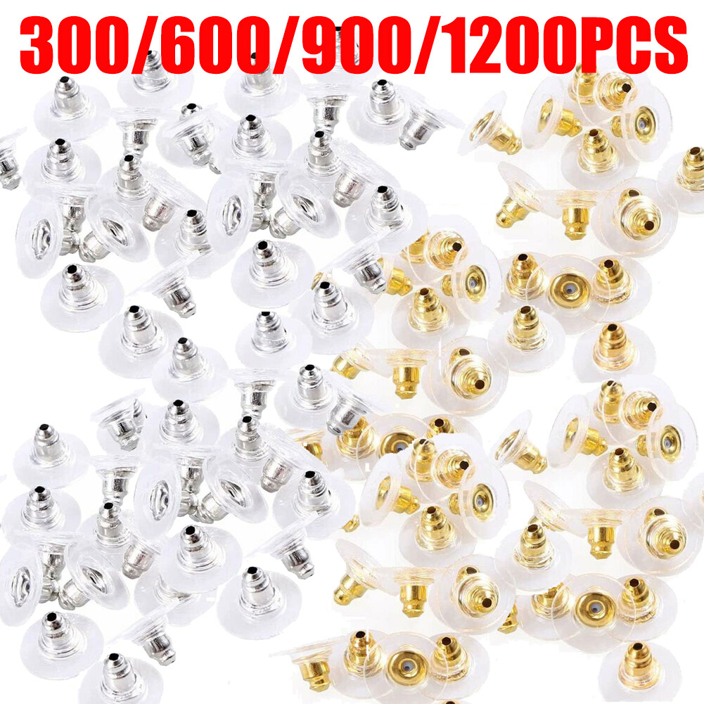 Lots Earring Backs Post Backings Stopper Silver Golden Stud Secure Hook Earring#