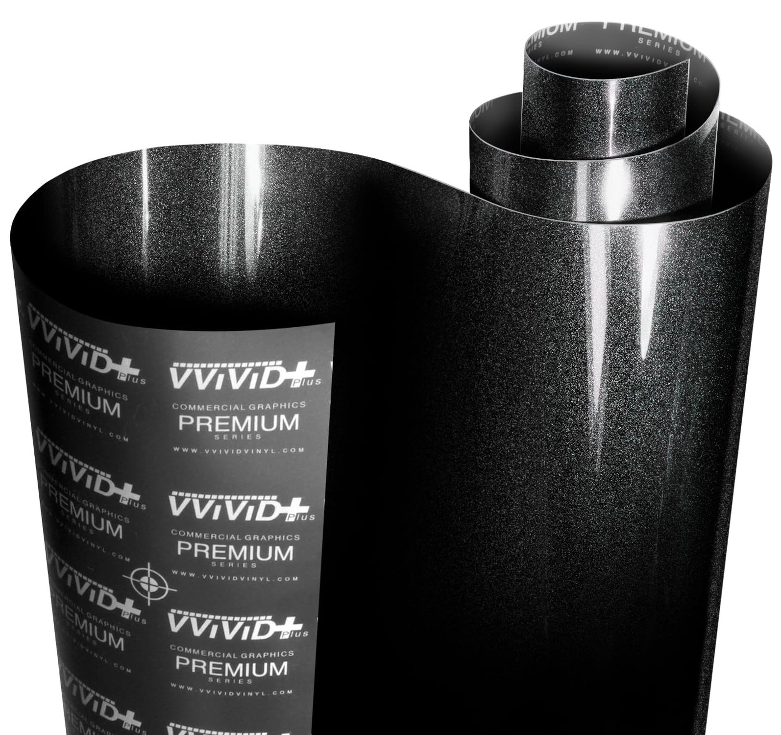 VViViD+ Ultra Gloss Black Metallic Diamond Crystal Vinyl Car Wrap (1ft x 5ft)