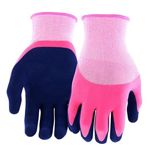 Miracle Gro Women's Double Dipped Sandy Foam Latex Gardening Work Gloves, Small
