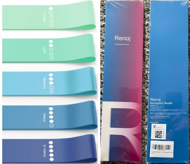 Renoj Exercise Workout CrossFit Fitness Yoga Booty Resistance Bands (5pk) - NEW