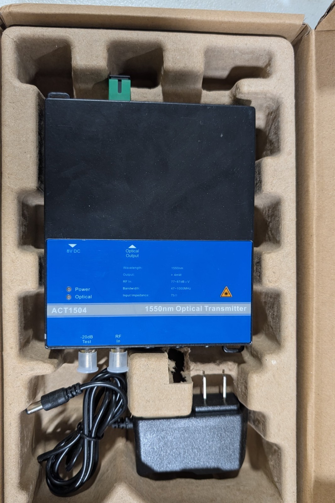 TX2 ACT1504 1550nm Optical Transmitter CATV Fiber Optic Transmitter – New