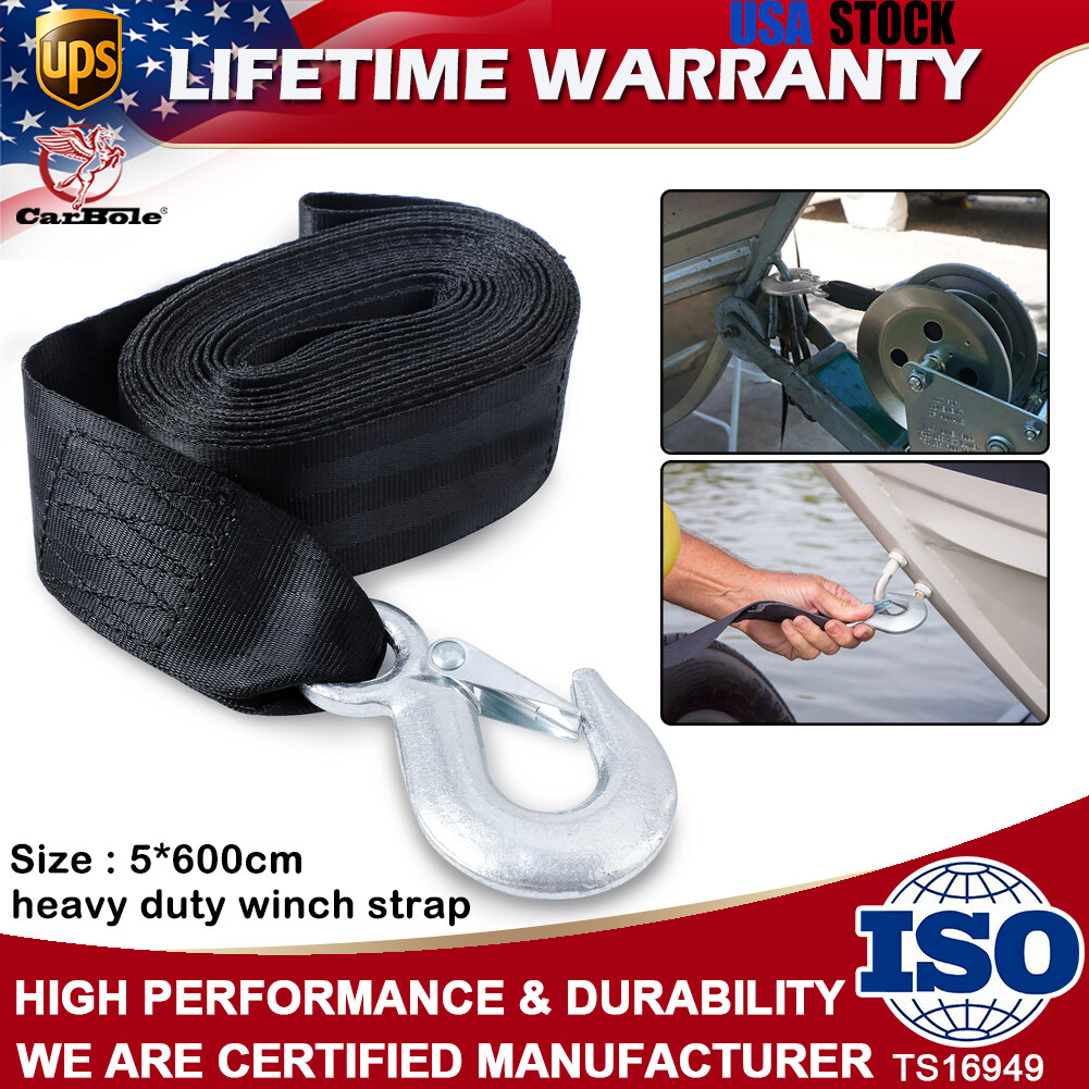 2"x20FT DELUXE BOAT TRAILER REPLACEMENT WINCH STRAP WITH SNAP HOOK 10000LBS NEW