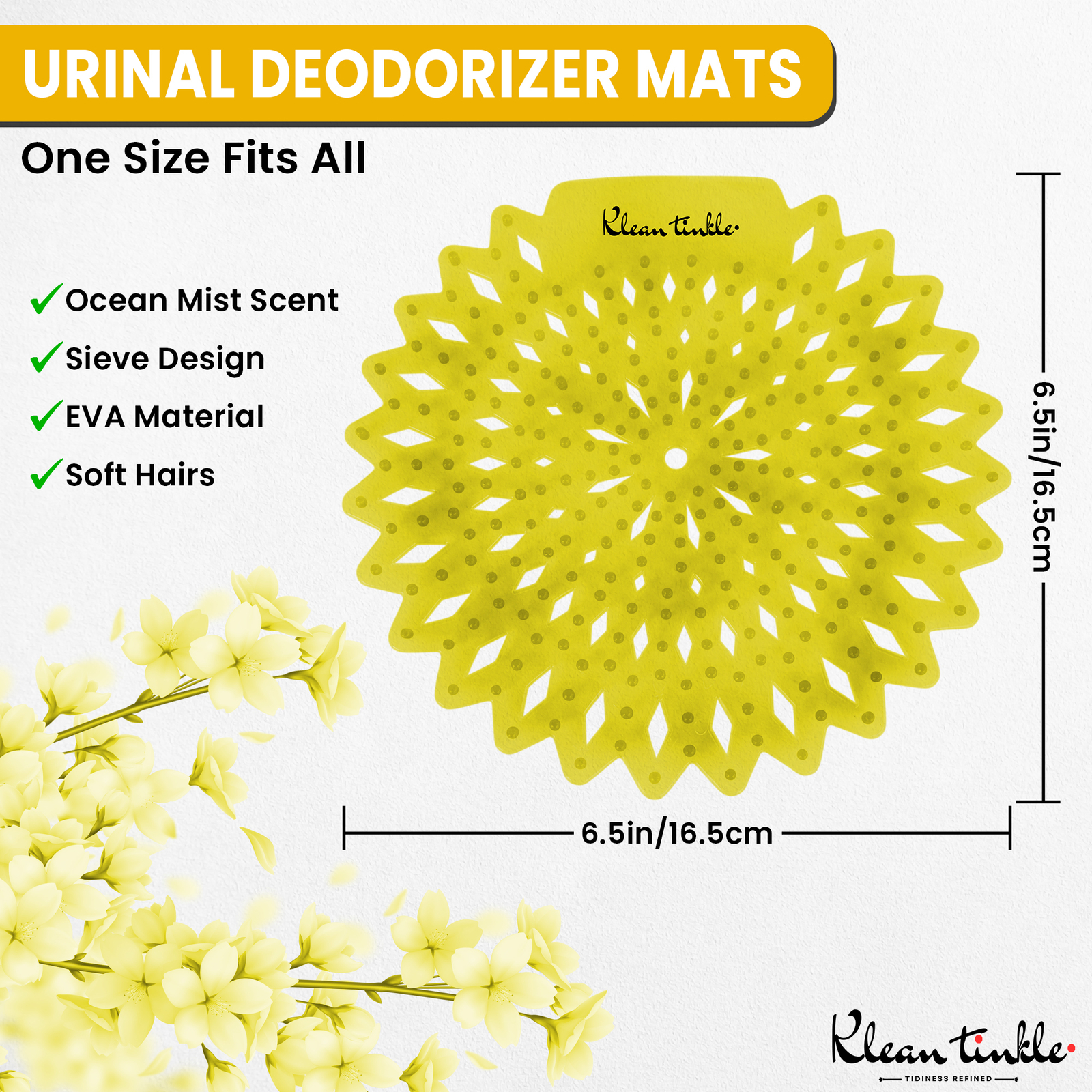 10 Pack of Yellow Bathroom Odor Freshener Urinal Mats Bathroom Cleaning Supplies