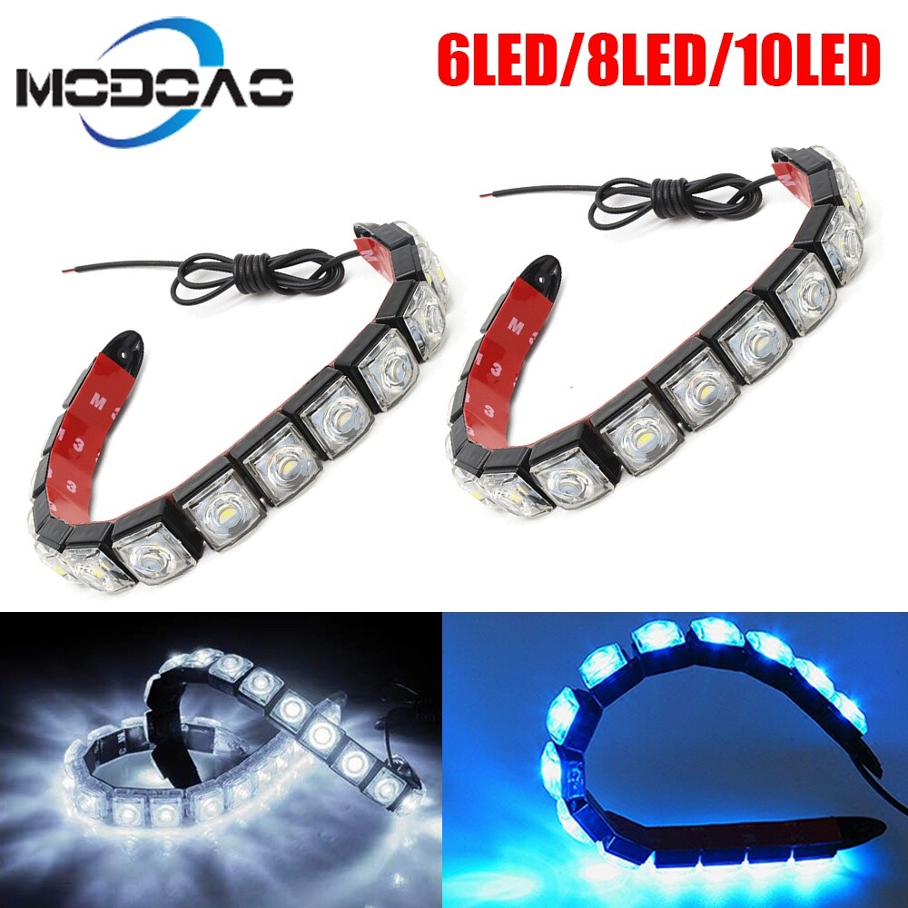 Car Flexible Daytime Running Light DRL White Bright Front Fog Strip