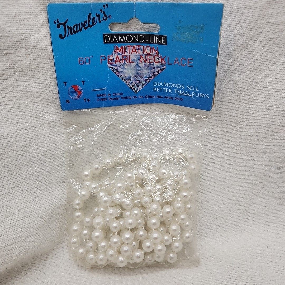 Necklace 60" Faux Pearl Costume Starlet Flapper Socialite Christmas Tree Garland
