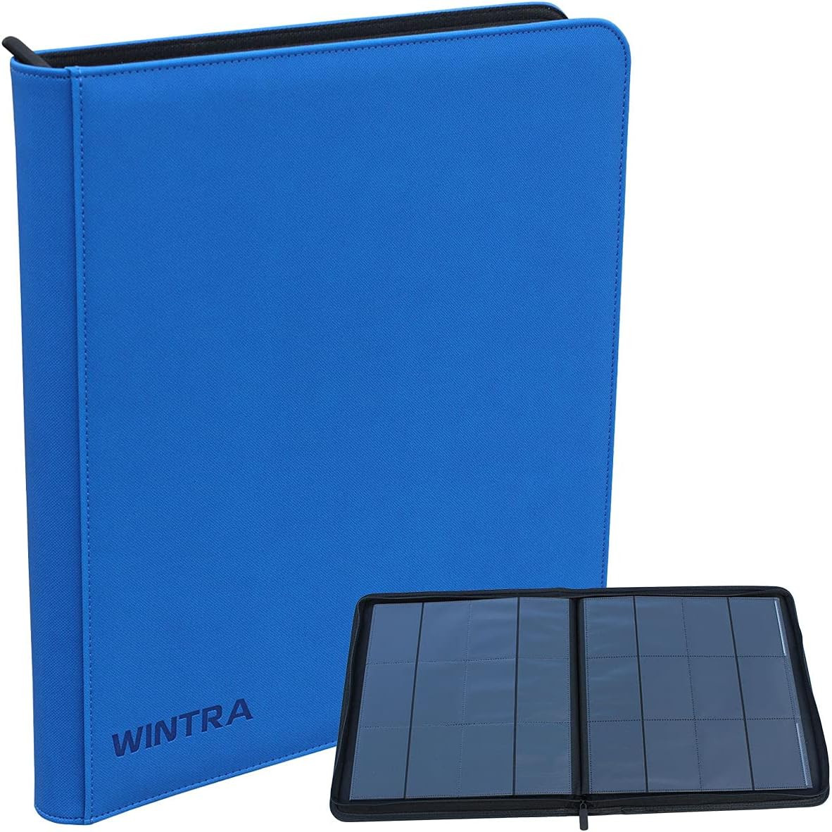 12 Pocket Blue Card Binder, Side Loading Trading Card Collectors Album, Premium