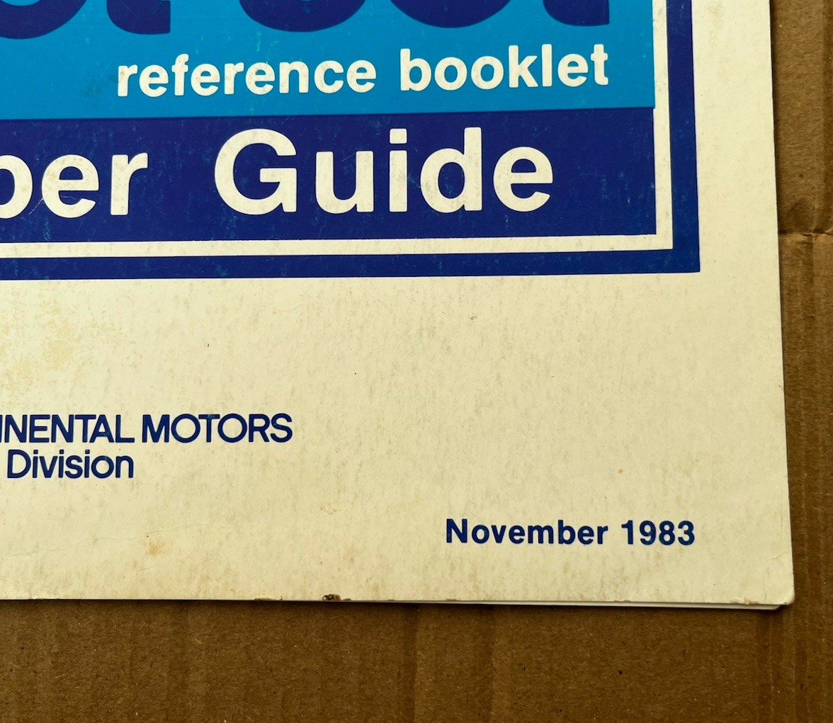 Continental Engine Gasket Set 1983 Reference Part Number Guide X30572 Original