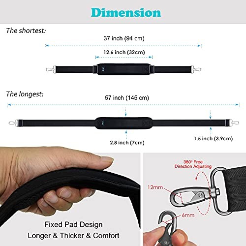 Shoulder Strap, 57" Padded Adjustable Shoulder Bag Straps Replacement for