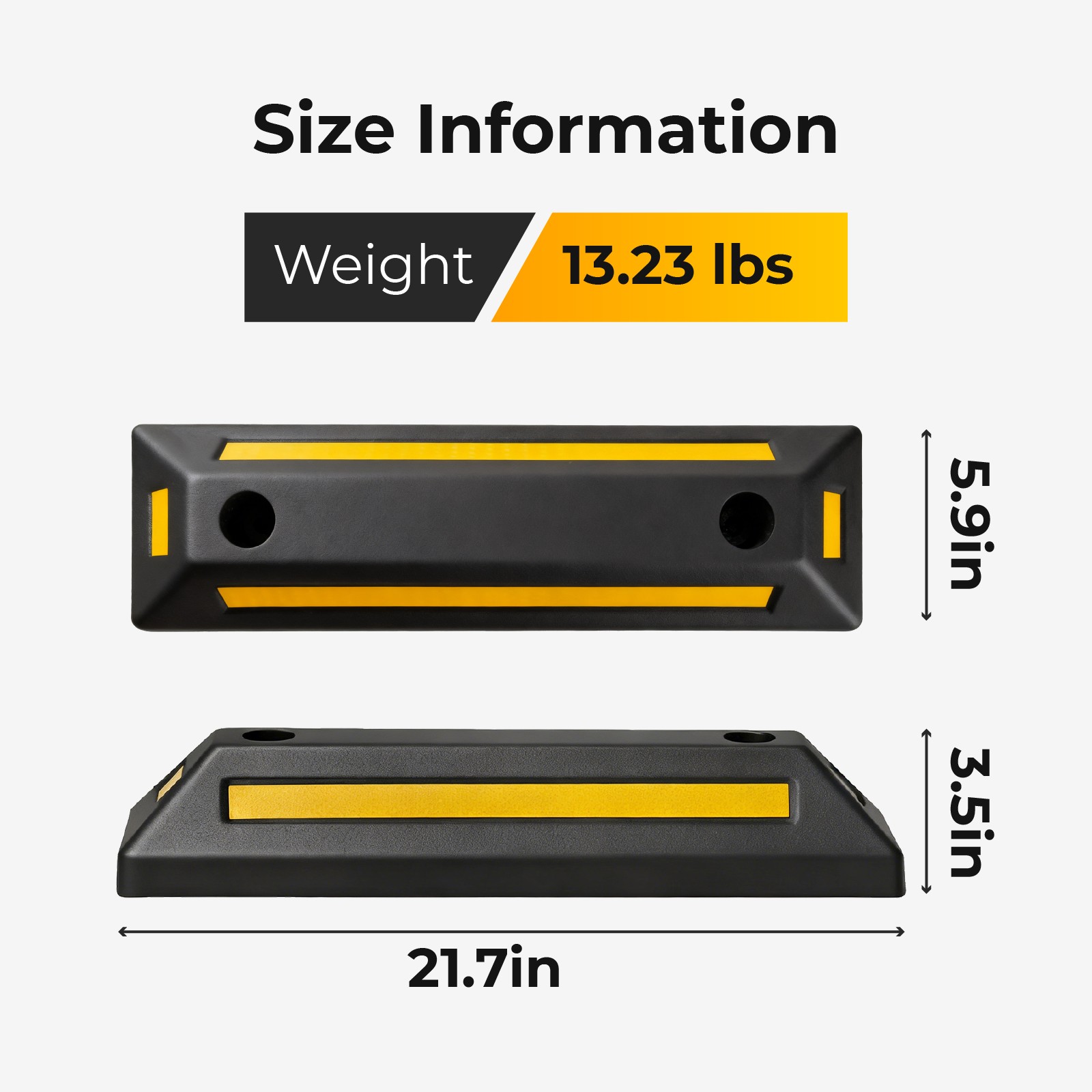 Heavy Duty Rubber Car Parking Stopper 2 Pcs Tire Wheel Stops for Parking Safety