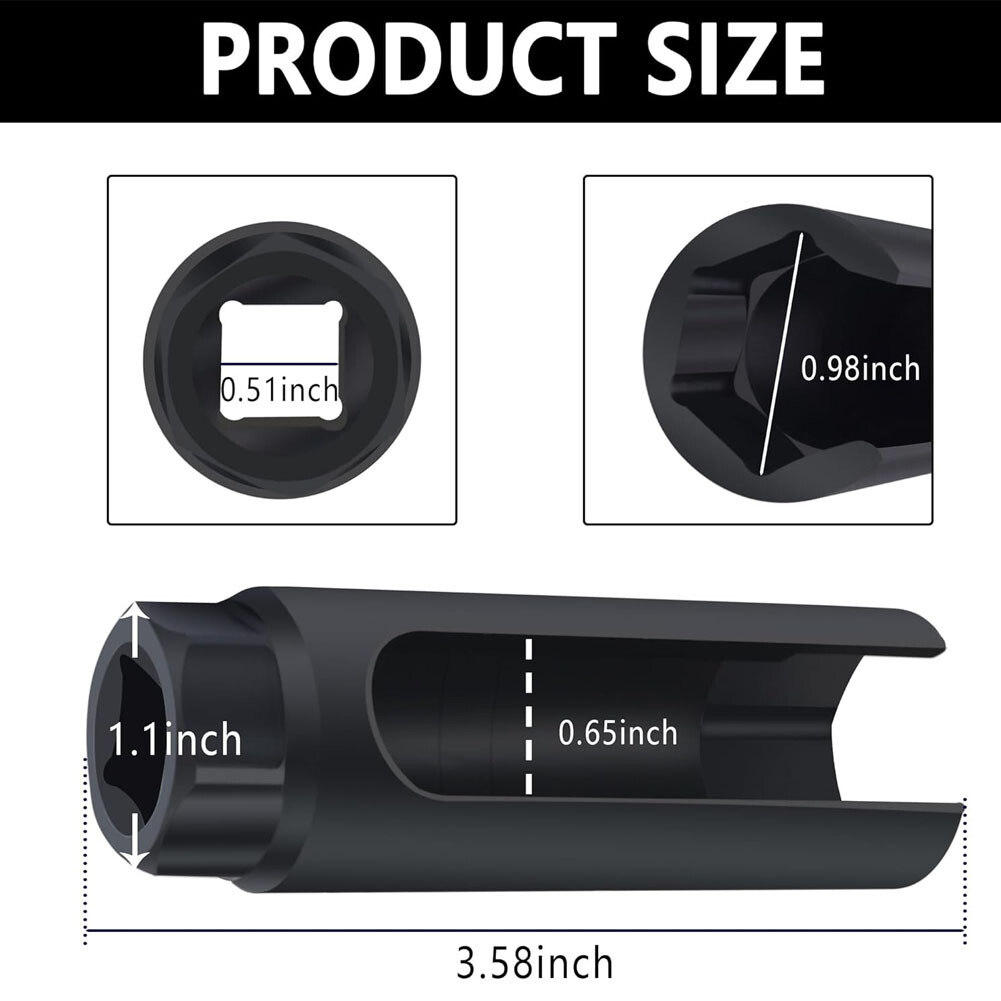 Universal 22mm Car Oxygen Sensor Socket Wrench Removal Installation Tool Big