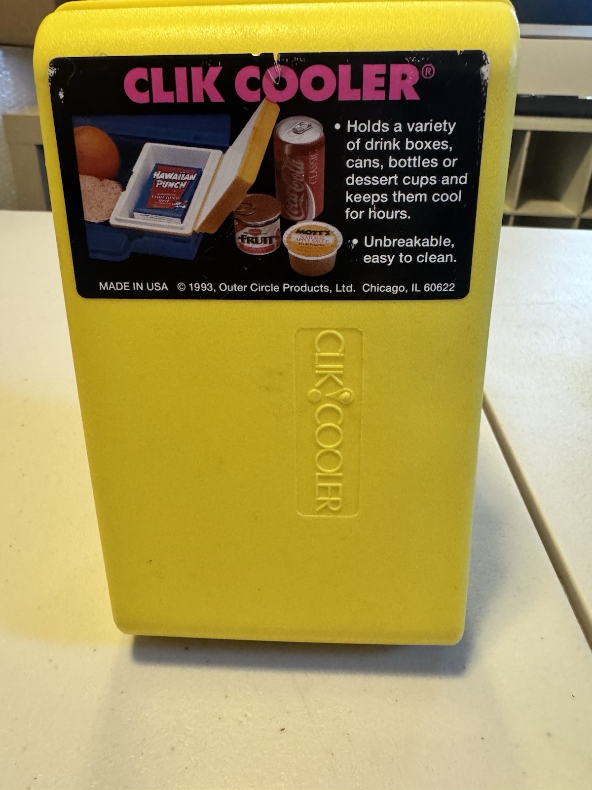 Clik Cooler Yellow/White Cooler Box Vintage Retro 1993