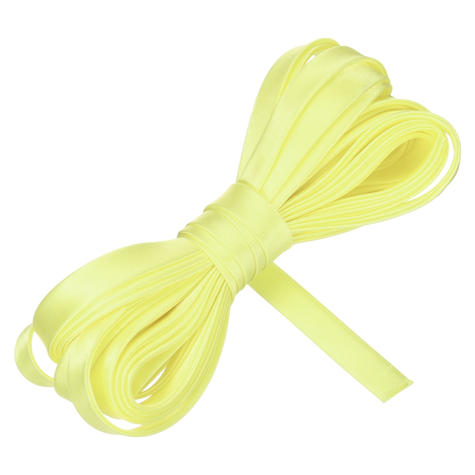 Double Fold Bias Tape 1/3 Inch x 5.5 Yards Satin Pre-fold Tape Light Yellow