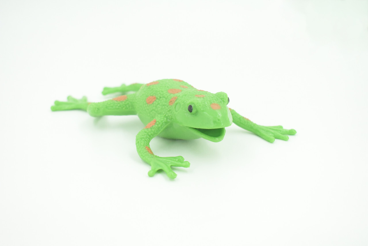 Frog Toy Stretchable, Squishy, Squeezable Soft Rubber, Green, Gift, 6" US02 B59