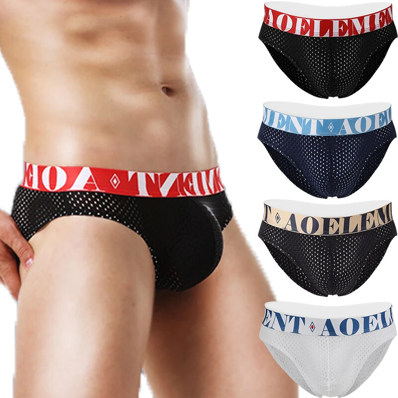 Men's Underwear Briefs Soft Underwear with Contour Pouch Briefs Mesh Underpants