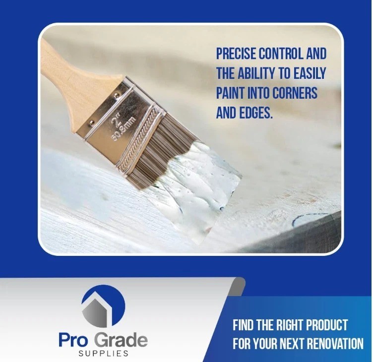 Pro Grade, Paint Brushes, 5-Piece, Paint Brush Set: Flat & Angle Brushes for ...