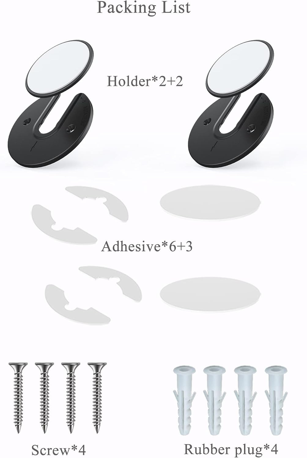 Universal Tablet Wall Mount Adjustable 90 Degrees Rotating Black