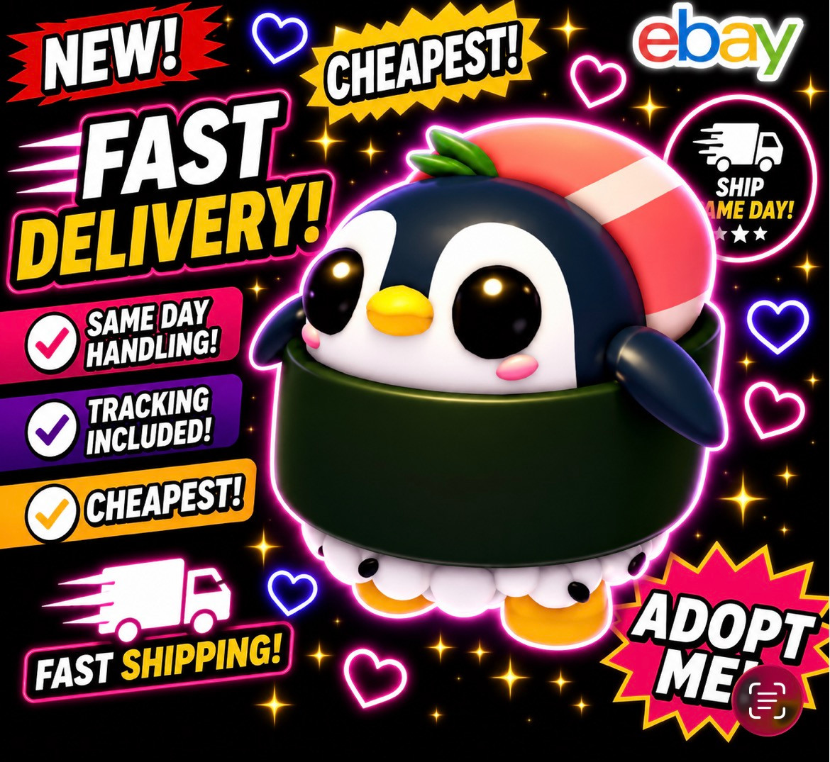 Sushi Penguin / All Variations! FR, NFR, MFR, Neon, Mega - Adopt From Me