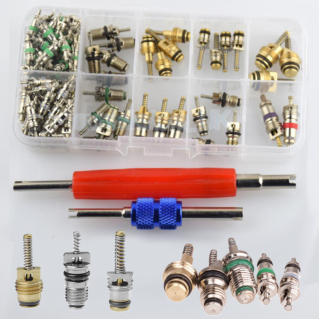 102PCSx50Set Car R134a R12 Air Conditioning AC A/C Valve Stem Cores Remover Tool