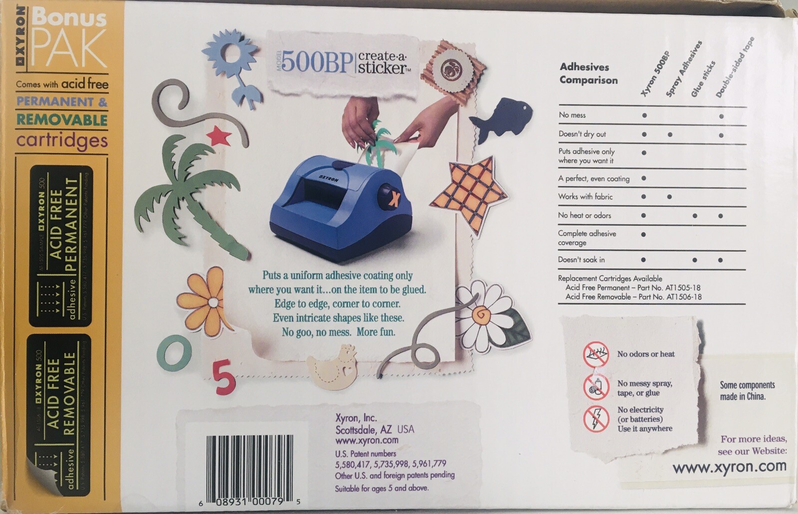XYRON Bonus Pack Create a Sticker 500BP Includes Sample Cartridges New Open Box