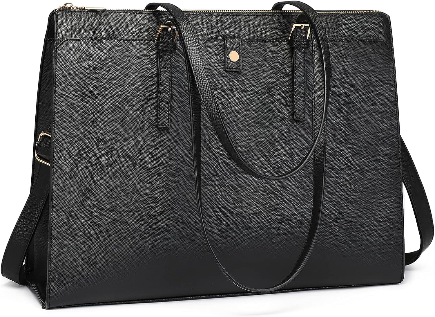 Leather Laptop Tote Bag for Women 15.6 Inch Computer Briefcase - Waterproof L...