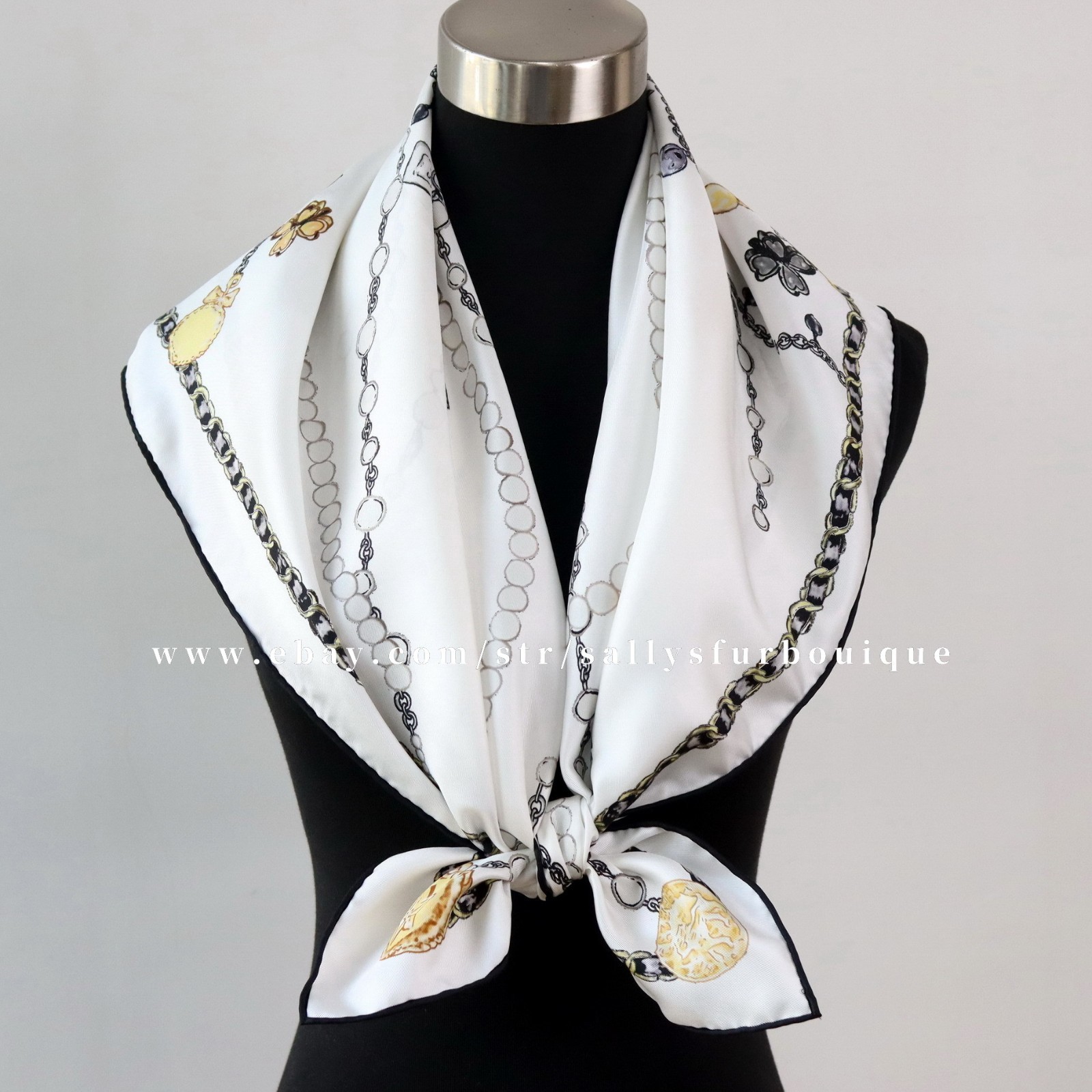 Sallys Heavy 18 Momme Twill Silk Wrap Scarf Jewelry Print Double Face Shawl 35"