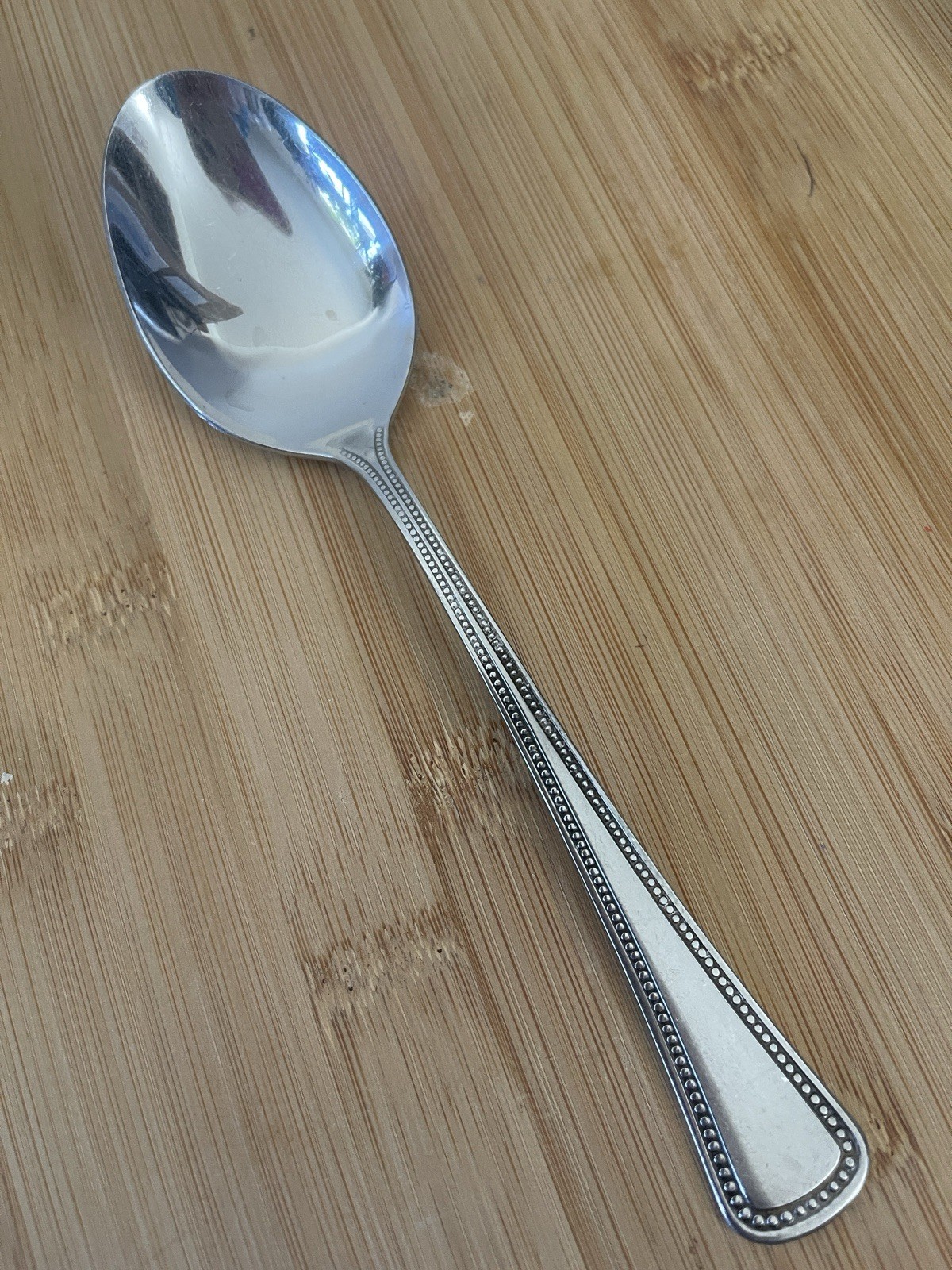 Oneida Stainless Beaded Artistry NEEDLEPOINT Place Soup Spoon 6.75"