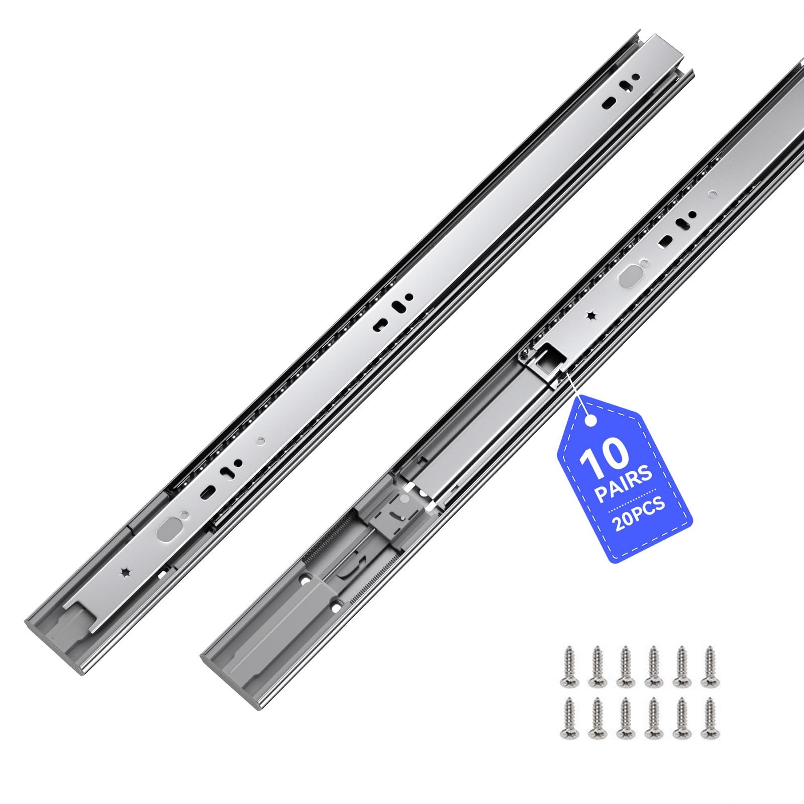 LONTAN 10 Pairs Soft Close Drawer Slides 18 inch SL4502S318 Ball Bearing Full...