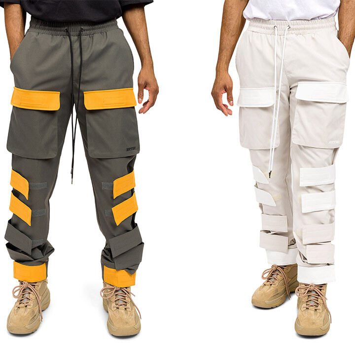 Men's Pocket Trousers Utility Adjustable Straps Cargo Pants        EP9822