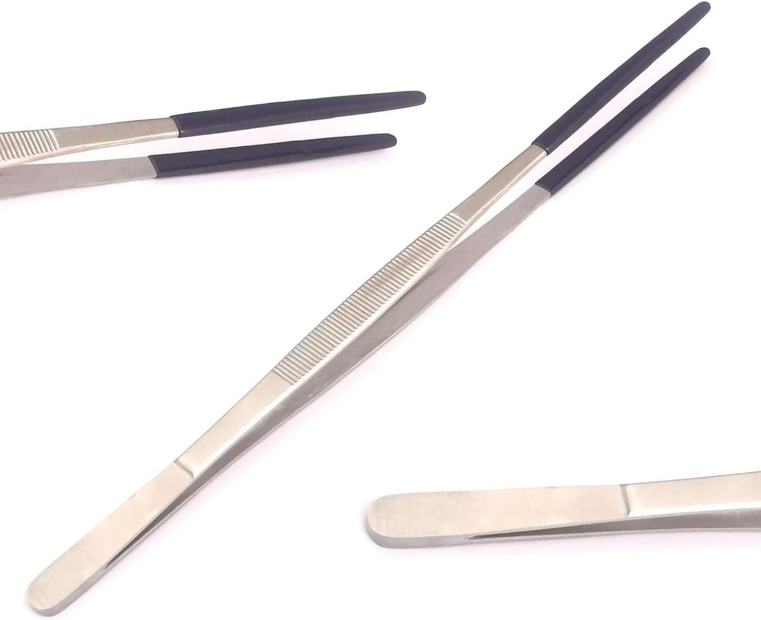 12" TWEEZERS RUBBER TIP PVC COATED STRAIGHT TIPS UTILITY FORCEPS HOBBY-CRAFTS