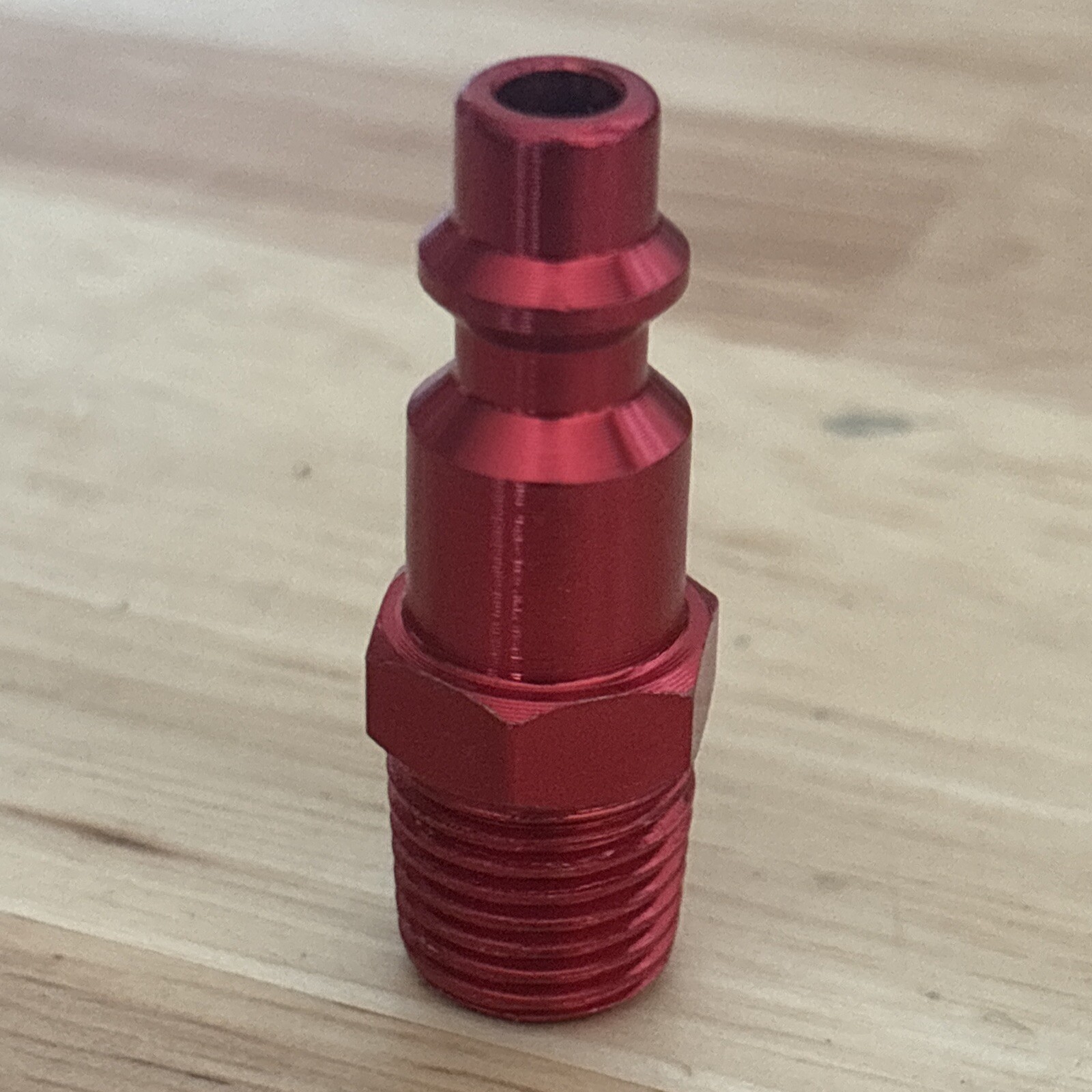 Tru-Flate Male Quick Connect Fitting Aluminum Red I/M Style Plug 1/4" 1pc