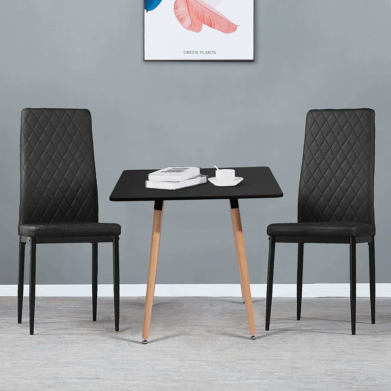 Set of 4 High Back Dining Chairs Upholstered Kitchen Chairs Modern Accent Chairs