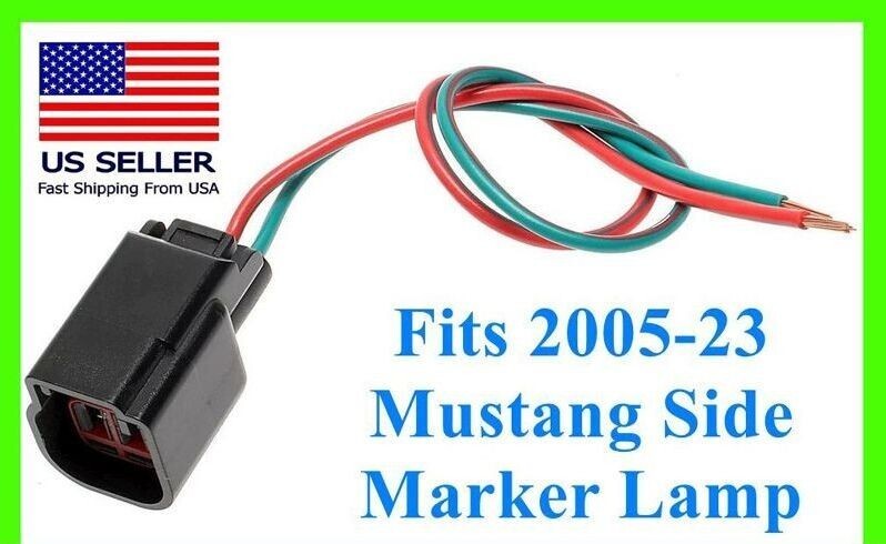 For 2005-23 Ford Mustang Side Marker Light Socket Connector Pigtail Wiring Plug