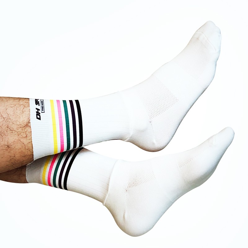 Pro Road Cycling Socks Bicycle Bike Riding Sport Athletic Socks XC BMX MTB White