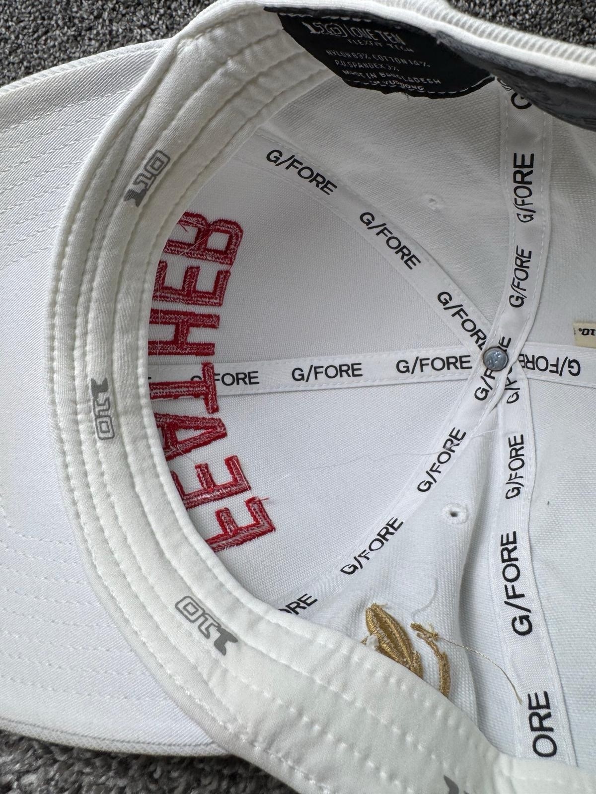 G/Fore Hat Cap Snapback One Size White Golf Hat Adjustable FEATHER